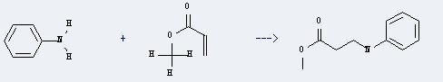 The Methyl N-phenyl-beta-alaninate could be obtained by the reactants of acrylic acid methyl ester and aniline